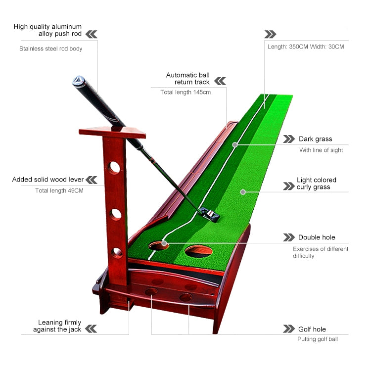 PGM 3.5 ม. ชุดฝึกพัตเตอร์ไม้กอล์ฟ PGM เสื่อฝึกซ้อม, 3.5m