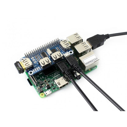 Waveshare 4 พอร์ต USB HUB HAT สำหรับ Raspberry Pi