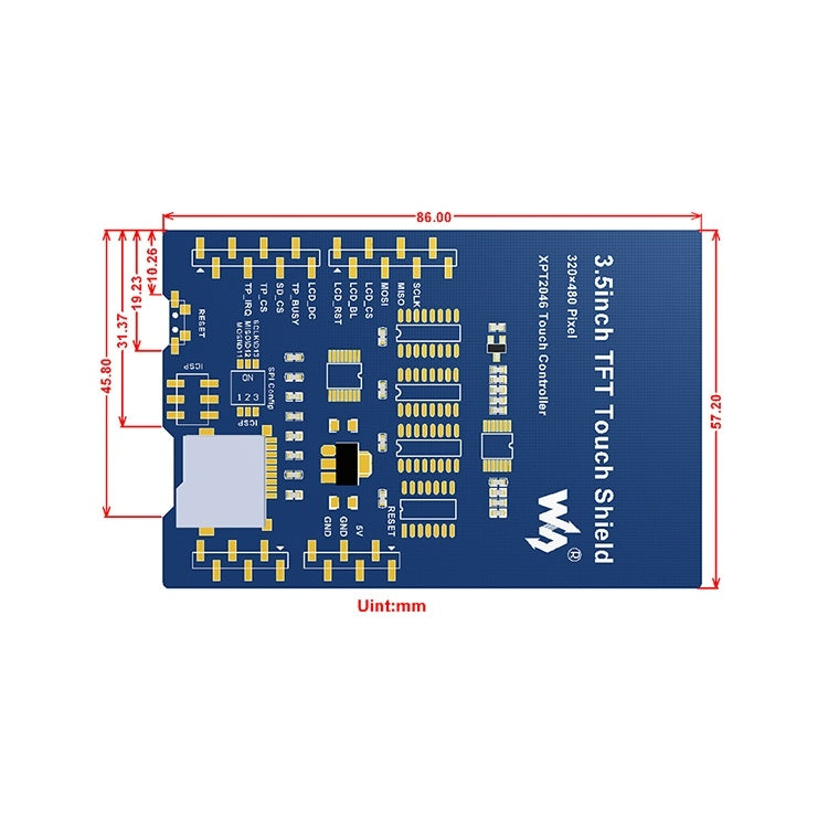 3.5 นิ้ว Touch LCD Shield สำหรับ Arduino