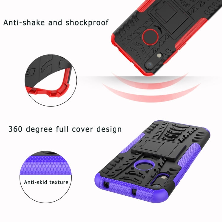 พื้นผิวยาง TPU + PC เคสโทรศัพท์กันกระแทกสำหรับ Huawei Honor 8A / Y6 2019 พร้อมตัวยึด, For Honor 8A
