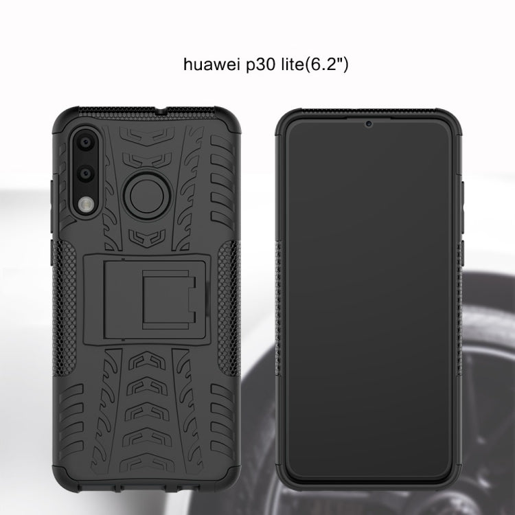 พื้นผิวยาง TPU + PC เคสโทรศัพท์กันกระแทกสำหรับ Huawei P30 Lite / Nova 4e พร้อมตัวยึด, For Huawei P30 Lite