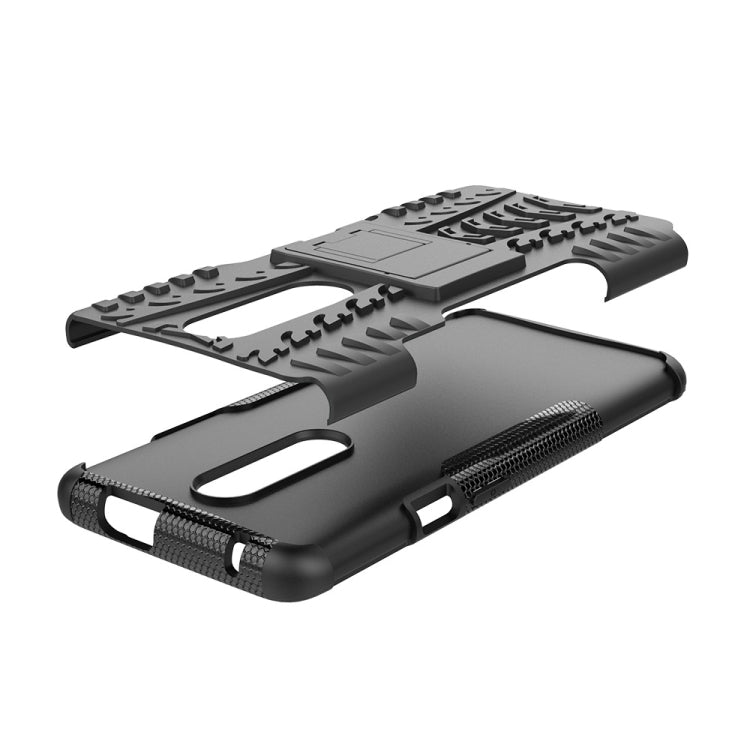 เคสโทรศัพท์กันกระแทกพื้นผิวยาง TPU + PC สำหรับ OnePlus 7 พร้อมตัวยึด, For OnePlus 7
