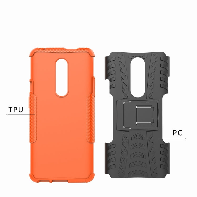 เคสโทรศัพท์กันกระแทกพื้นผิวยาง TPU + PC สำหรับ OnePlus 7 พร้อมตัวยึด, For OnePlus 7