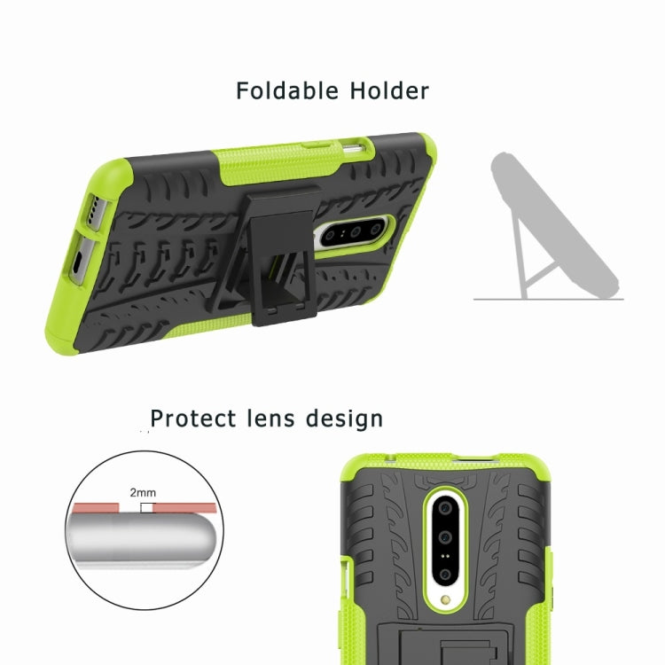 เคสโทรศัพท์กันกระแทกพื้นผิวยาง TPU + PC สำหรับ OnePlus 7 พร้อมตัวยึด, For OnePlus 7