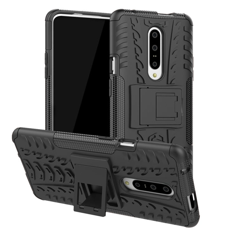เคสโทรศัพท์กันกระแทกพื้นผิวยาง TPU + PC สำหรับ OnePlus 7 พร้อมตัวยึด, For OnePlus 7