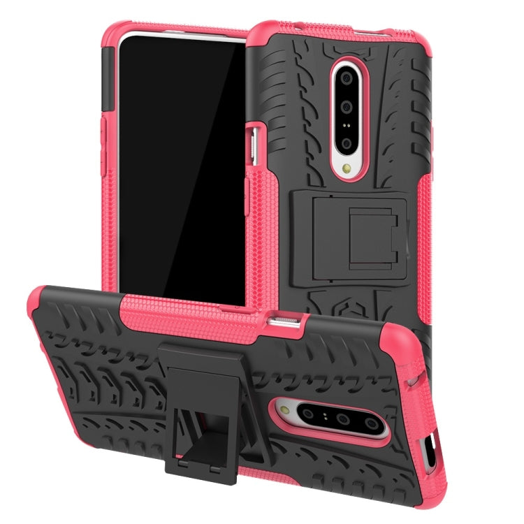 เคสโทรศัพท์กันกระแทกพื้นผิวยาง TPU + PC สำหรับ OnePlus 7 พร้อมตัวยึด, For OnePlus 7