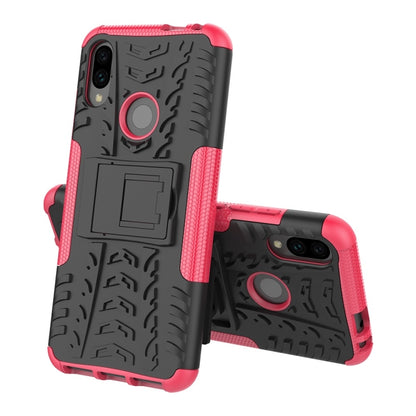 พื้นผิวยาง TPU + PC เคสโทรศัพท์กันกระแทกสำหรับ Xiaomi Redmi Note 7 พร้อมตัวยึด