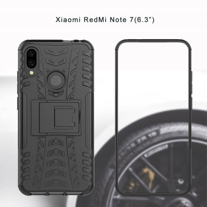 พื้นผิวยาง TPU + PC เคสโทรศัพท์กันกระแทกสำหรับ Xiaomi Redmi Note 7 พร้อมตัวยึด