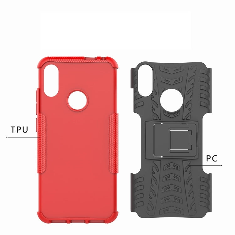 พื้นผิวยาง TPU + PC เคสโทรศัพท์กันกระแทกสำหรับ Xiaomi Redmi Note 7 พร้อมตัวยึด