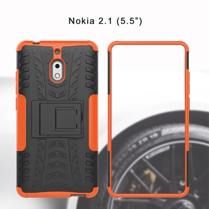 พื้นผิวยาง TPU + PC เคสโทรศัพท์กันกระแทกสำหรับ Nokia 2.1 พร้อมตัวยึด