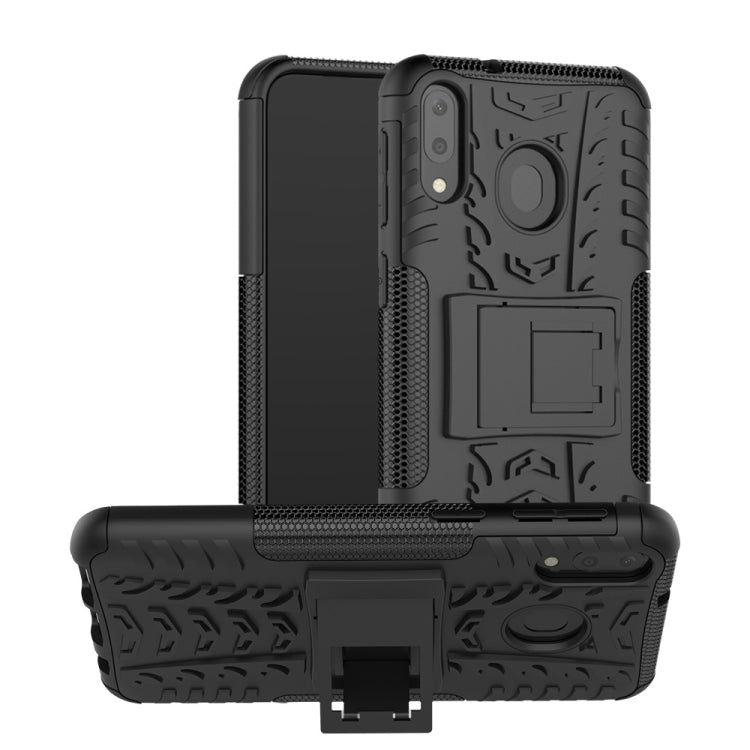เคสกันกระแทกพื้นผิวยาง TPU + PC สำหรับ Galaxy M20 พร้อมตัวยึด, For Galaxy M20
