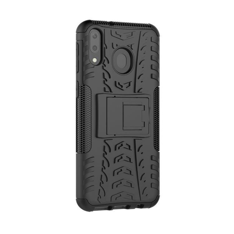 เคสกันกระแทกพื้นผิวยาง TPU + PC สำหรับ Galaxy M20 พร้อมตัวยึด, For Galaxy M20
