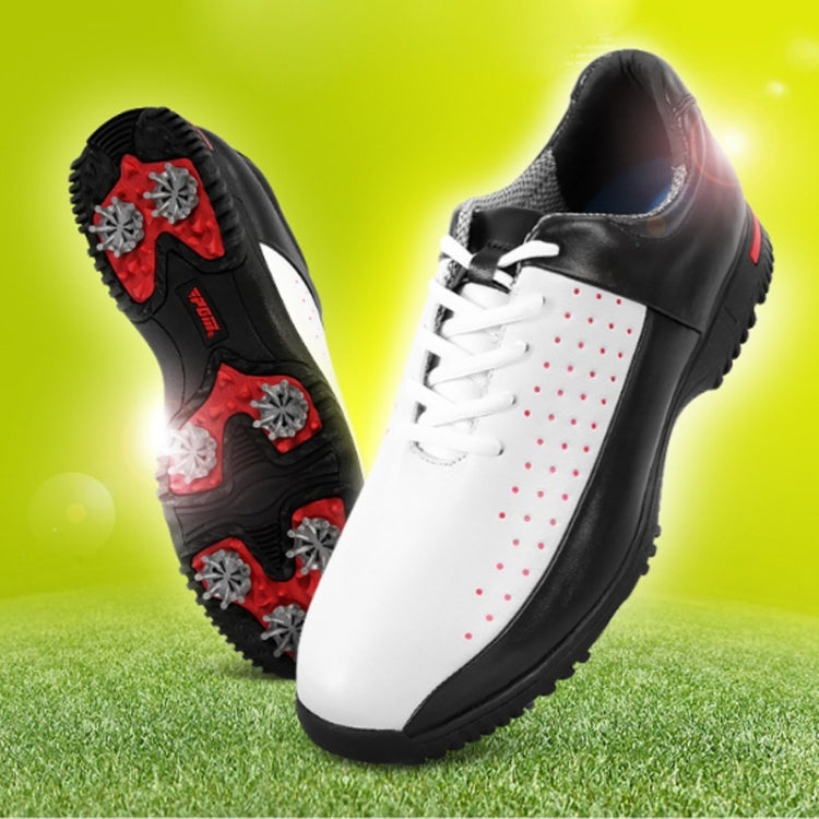 PGM Golf Breathable รองเท้าผ้าใบหนังไมโครไฟเบอร์กันลื่นกันน้ำสำหรับผู้ชาย, 39, 40, 41, 42, 43, 44
