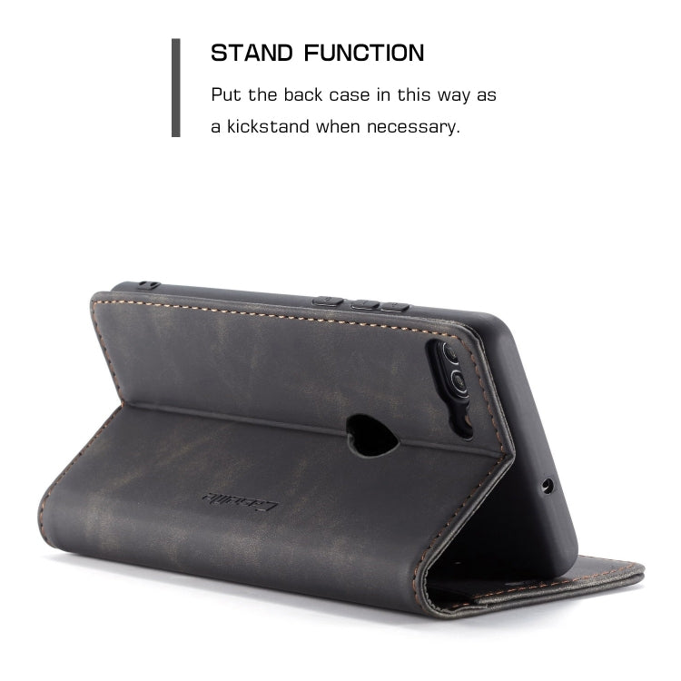 CaseMe ซองหนังพลิกแนวนอนมัลติฟังก์ชั่น Retro Frosted สำหรับ Huawei P Smart / Enjoy 7S / Honor 9 Lite พร้อมช่องเสียบการ์ดและตัวยึดและกระเป๋าสตางค์, For Huawei P Smart