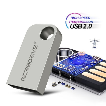 MicroDrive 16GB USB 2.0 ดิสก์ U โลหะครึ่งวงกลมขนาดเล็ก, 16GB
