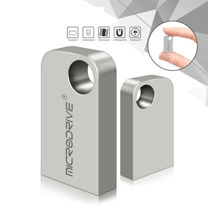 MicroDrive 16GB USB 2.0 ดิสก์ U โลหะครึ่งวงกลมขนาดเล็ก, 16GB
