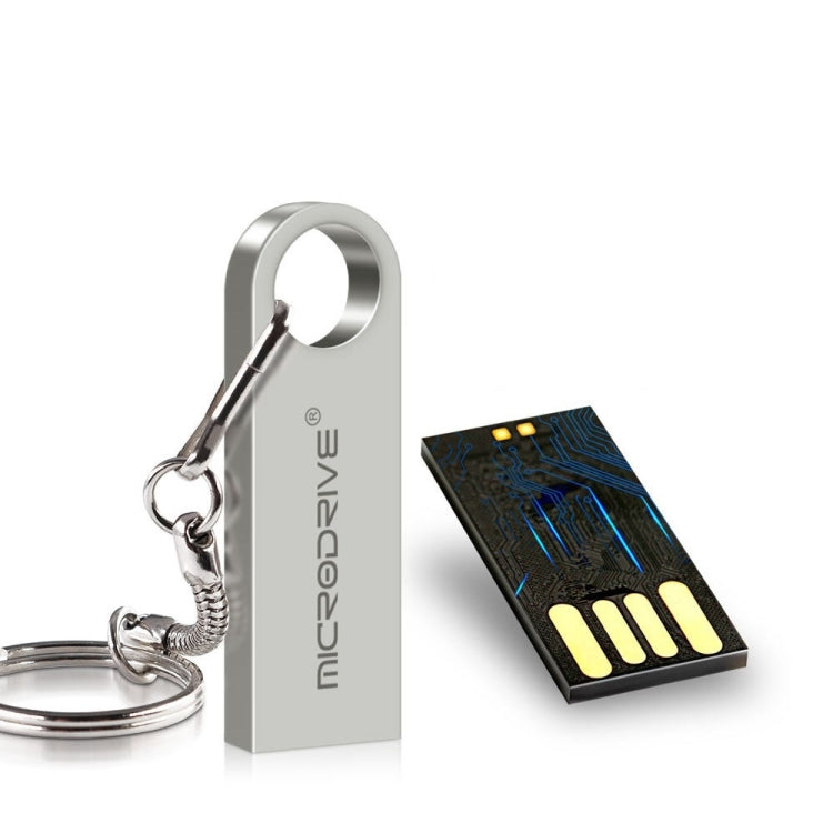 MicroDrive 16GB USB 2.0 โลหะกันน้ำดิสก์ U ความเร็วสูง (สีเทา), 16GB