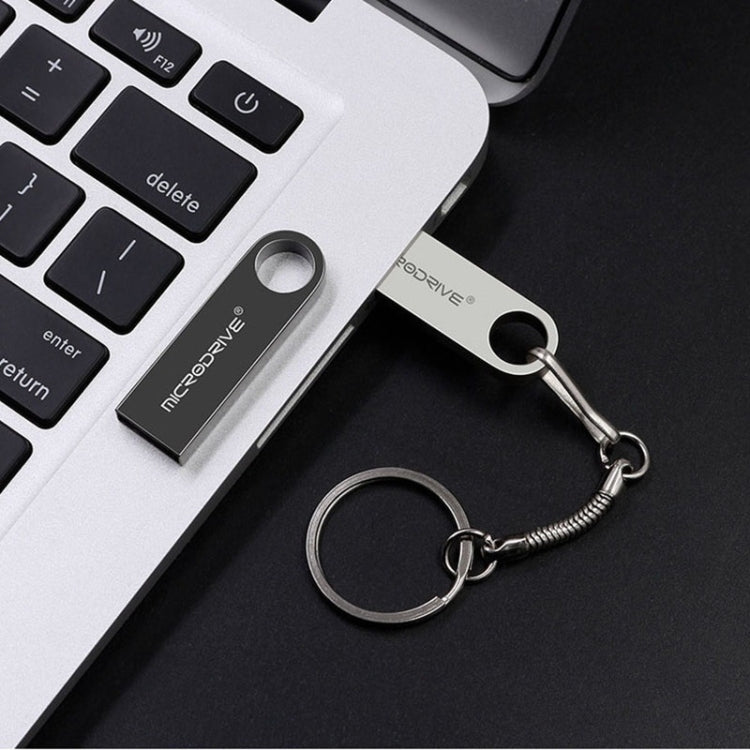 MicroDrive 16GB USB 2.0 โลหะกันน้ำดิสก์ U ความเร็วสูง (สีเทา), 16GB