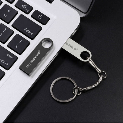 MicroDrive 16GB USB 2.0 โลหะกันน้ำดิสก์ U ความเร็วสูง (สีเทา), 16GB