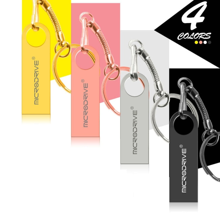 MicroDrive 16GB USB 2.0 โลหะกันน้ำดิสก์ U ความเร็วสูง (สีเทา), 16GB