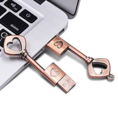 MicroDrive 64GB USB 2.0 Copper Love Key U Disk, 64GB