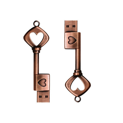MicroDrive 128GB USB 2.0 Copper Love Key U Disk, 128GB