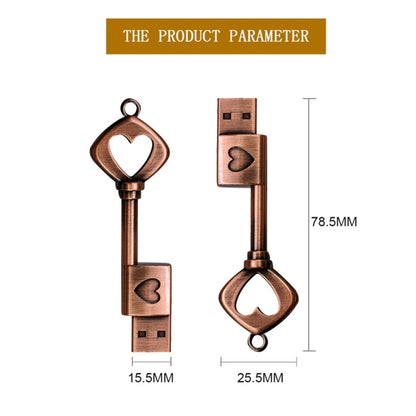 MicroDrive 128GB USB 2.0 Copper Love Key U Disk, 128GB