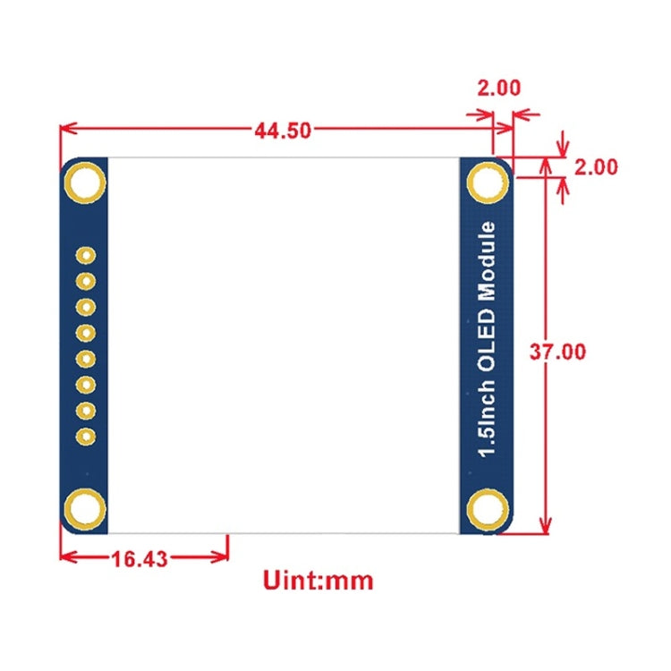 Waveshare General 1.5 นิ้ว 128x128 OLED Display Module, อินเตอร์เฟส SPI/I2C, 13992
