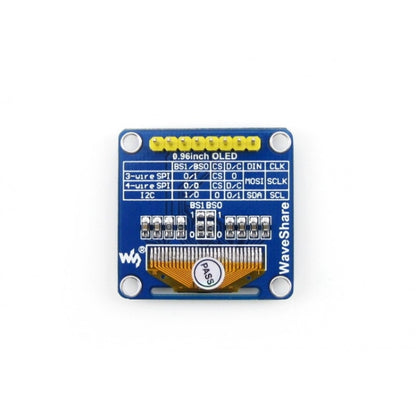 Waveshare 0.96 นิ้ว 128*64 OLED (B), อินเทอร์เฟซ SPI/I2C, Pinheader แนวตั้งแบบตรง