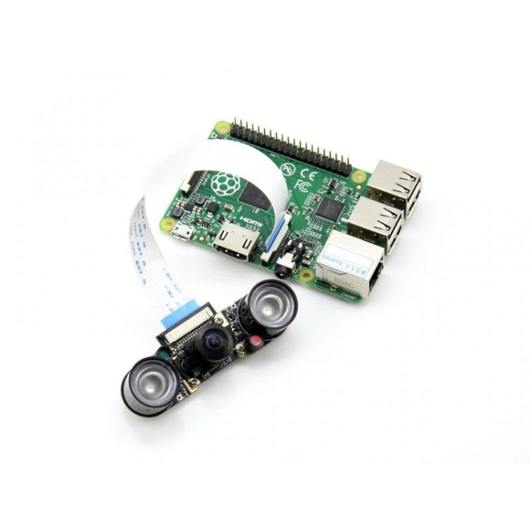 โมดูลกล้อง Waveshare RPi (H) เลนส์ Fisheye รองรับการมองเห็นตอนกลางคืน, (H) Fisheye Lens Module