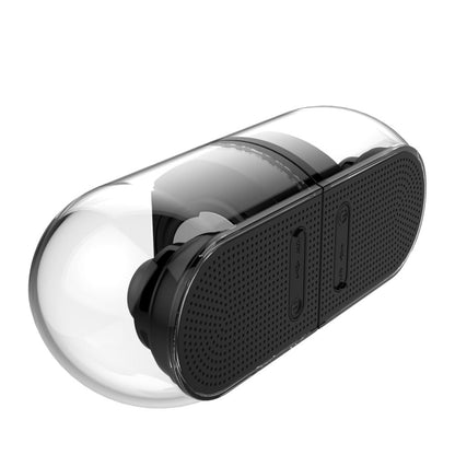 OVEVO True 3D TWS แม่เหล็กไร้สายบลูทูธสเตอริโอลำโพงไฮไฟพร้อมบ้านโปร่งใสเต็มรูปแบบ