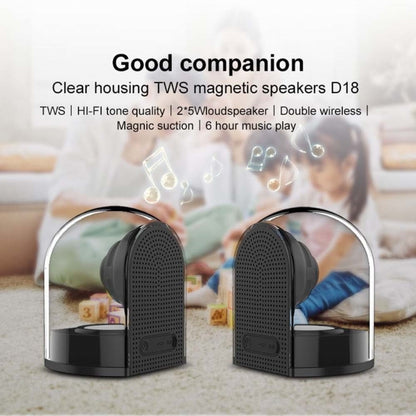 OVEVO True 3D TWS แม่เหล็กไร้สายบลูทูธสเตอริโอลำโพงไฮไฟพร้อมบ้านโปร่งใสเต็มรูปแบบ