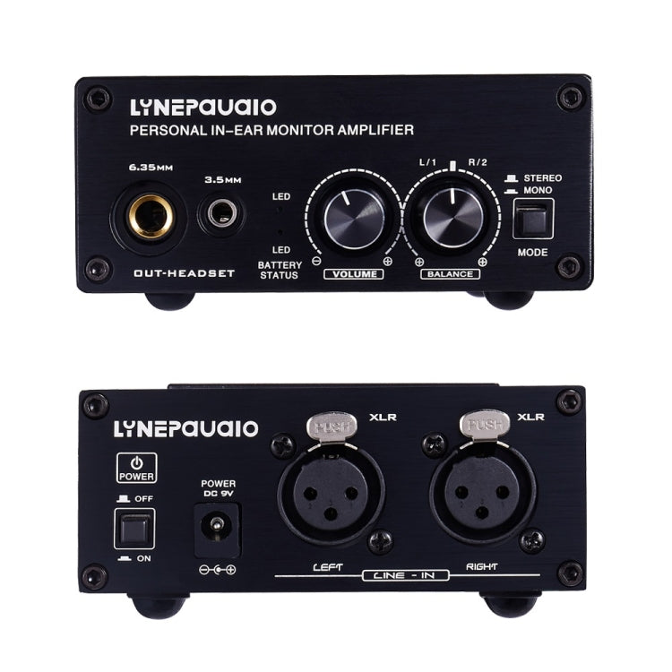 LINEPAUDIO B982 เพาเวอร์แอมป์เครื่องดนตรีกลองหูฟังมอนิเตอร์เครื่องขยายสัญญาณ, อินพุต XLR คู่, B982