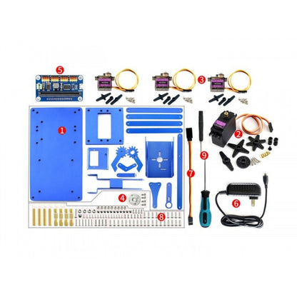 ชุดแขนหุ่นยนต์โลหะ Waveshare 4-DOF สำหรับ micro:bit, รองรับ Bluetooth, US Plug