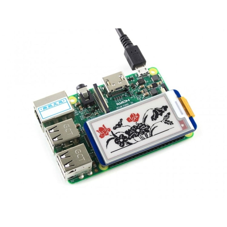 Waveshare 2.13 นิ้ว 212x104 Pixel สามสี E-Ink Display HAT (B) สำหรับ Raspberry Pi, 13448