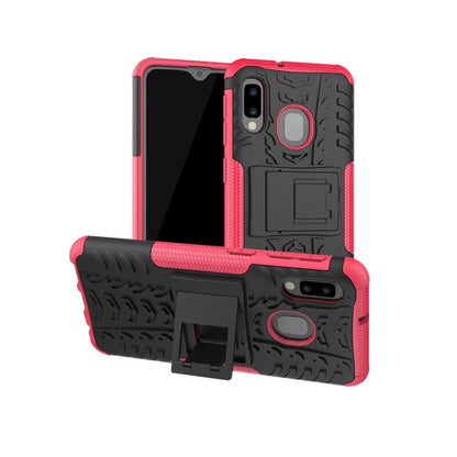 เคสกันกระแทกพื้นผิวยาง TPU + PC สำหรับ Galaxy A20e / A10e พร้อมตัวยึด, For Galaxy A20e