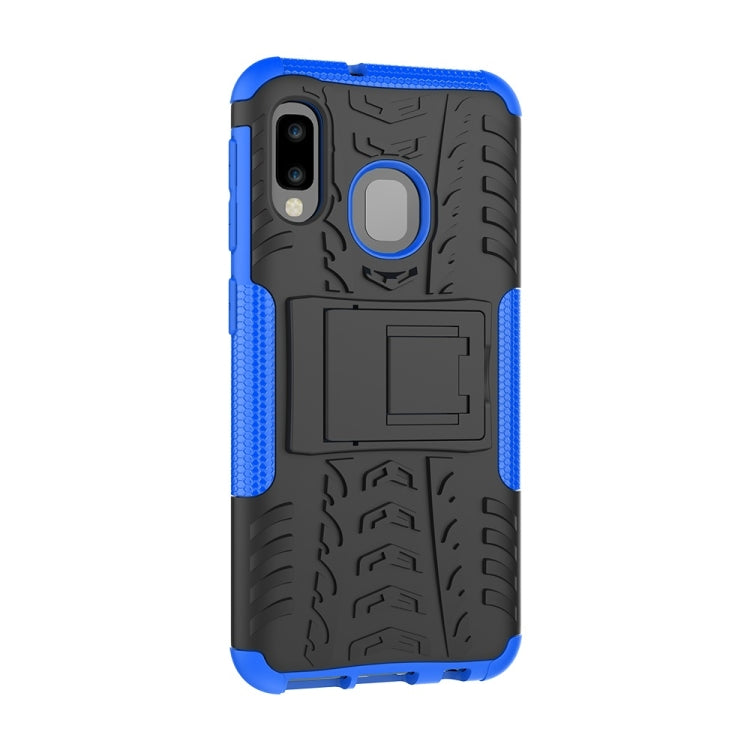 เคสกันกระแทกพื้นผิวยาง TPU + PC สำหรับ Galaxy A20e / A10e พร้อมตัวยึด, For Galaxy A20e