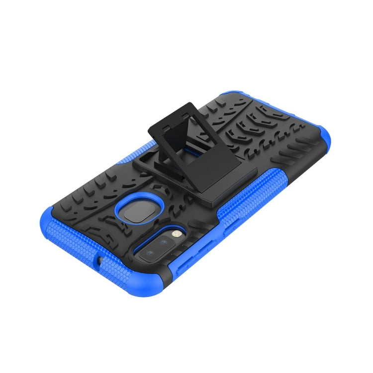 เคสกันกระแทกพื้นผิวยาง TPU + PC สำหรับ Galaxy A20e / A10e พร้อมตัวยึด, For Galaxy A20e