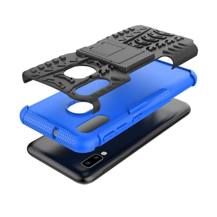 เคสกันกระแทกพื้นผิวยาง TPU + PC สำหรับ Galaxy A20e / A10e พร้อมตัวยึด, For Galaxy A20e