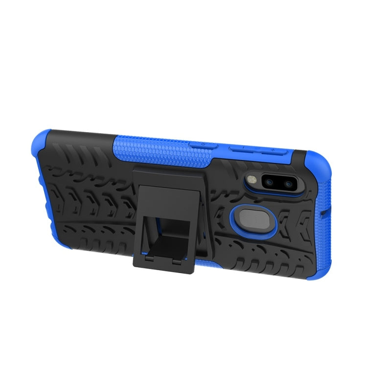 เคสกันกระแทกพื้นผิวยาง TPU + PC สำหรับ Galaxy A20e / A10e พร้อมตัวยึด, For Galaxy A20e