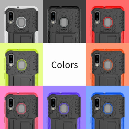 เคสกันกระแทกพื้นผิวยาง TPU + PC สำหรับ Galaxy A20e / A10e พร้อมตัวยึด, For Galaxy A20e