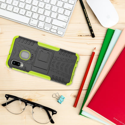 เคสกันกระแทกพื้นผิวยาง TPU + PC สำหรับ Galaxy A20e / A10e พร้อมตัวยึด, For Galaxy A20e