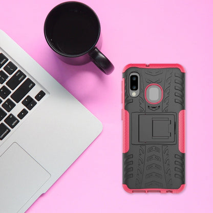 เคสกันกระแทกพื้นผิวยาง TPU + PC สำหรับ Galaxy A20e / A10e พร้อมตัวยึด, For Galaxy A20e