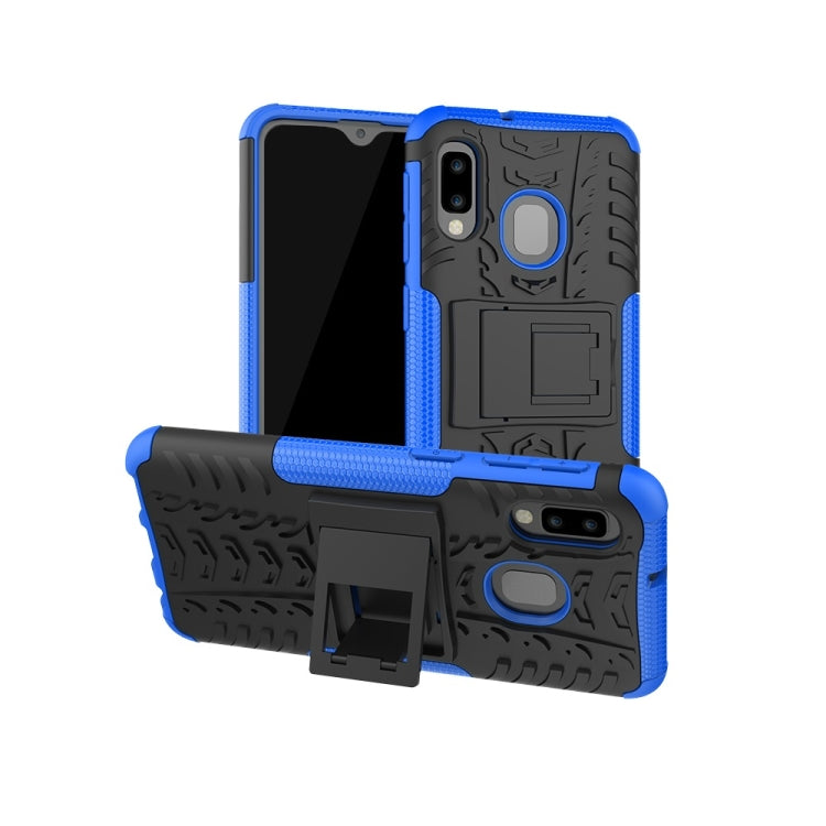 เคสกันกระแทกพื้นผิวยาง TPU + PC สำหรับ Galaxy A20e / A10e พร้อมตัวยึด, For Galaxy A20e