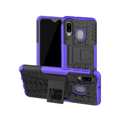 เคสกันกระแทกพื้นผิวยาง TPU + PC สำหรับ Galaxy A20e / A10e พร้อมตัวยึด, For Galaxy A20e