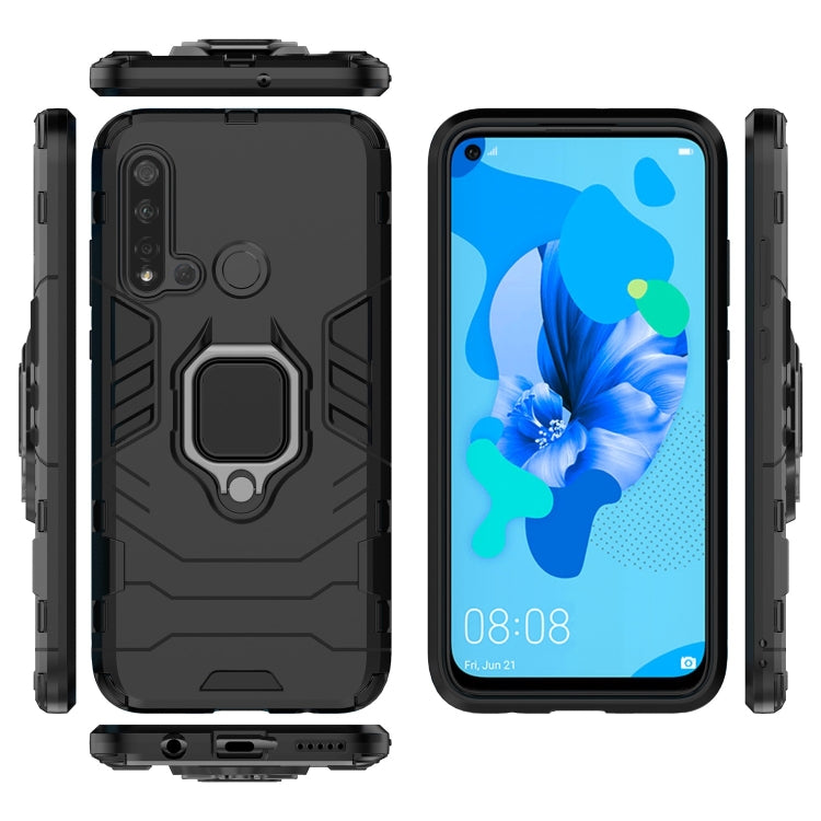 เคสกันกระแทก PC +TPU สำหรับ Huawei P20 Lite (2019) / Nova 5i พร้อมตัวยึดแหวนแม่เหล็ก