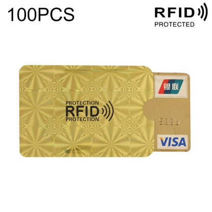 100 ชิ้นอลูมิเนียมฟอยล์ RFID Blocking บัตรเครดิต ID Bank Card Case ผู้ถือบัตร, ขนาด: 9x6.3 ซม.