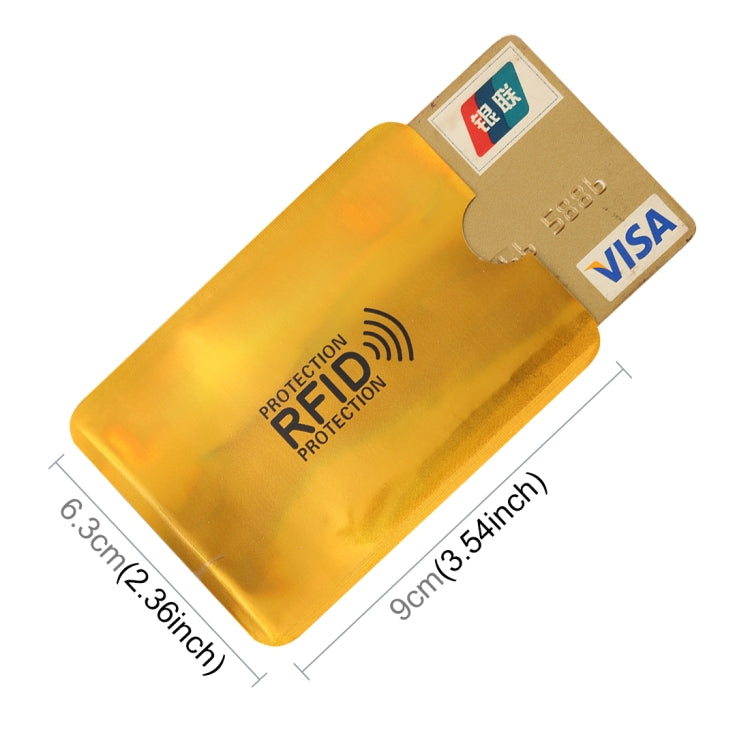 100 ชิ้นอลูมิเนียมฟอยล์ RFID Blocking บัตรเครดิต ID Bank Card Case ผู้ถือบัตร, ขนาด: 9x6.3 ซม.