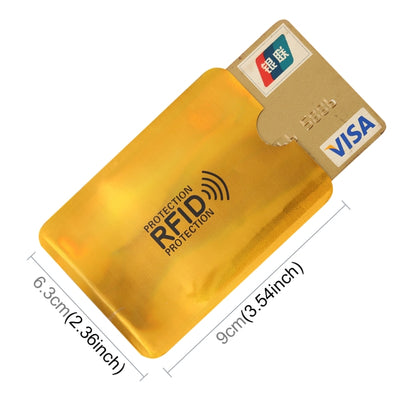 100 ชิ้นอลูมิเนียมฟอยล์ RFID Blocking บัตรเครดิต ID Bank Card Case ผู้ถือบัตร, ขนาด: 9x6.3 ซม.