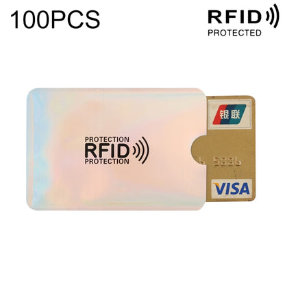100 ชิ้นอลูมิเนียมฟอยล์ RFID Blocking บัตรเครดิต ID Bank Card Case ผู้ถือบัตร, ขนาด: 9x6.3 ซม.